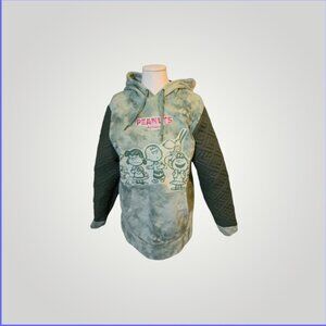 Upcycled quilted Peanuts gang hoodie size large